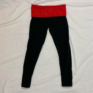 Victoria's Secret PINK red black sequin fold over yoga pants size small y2k